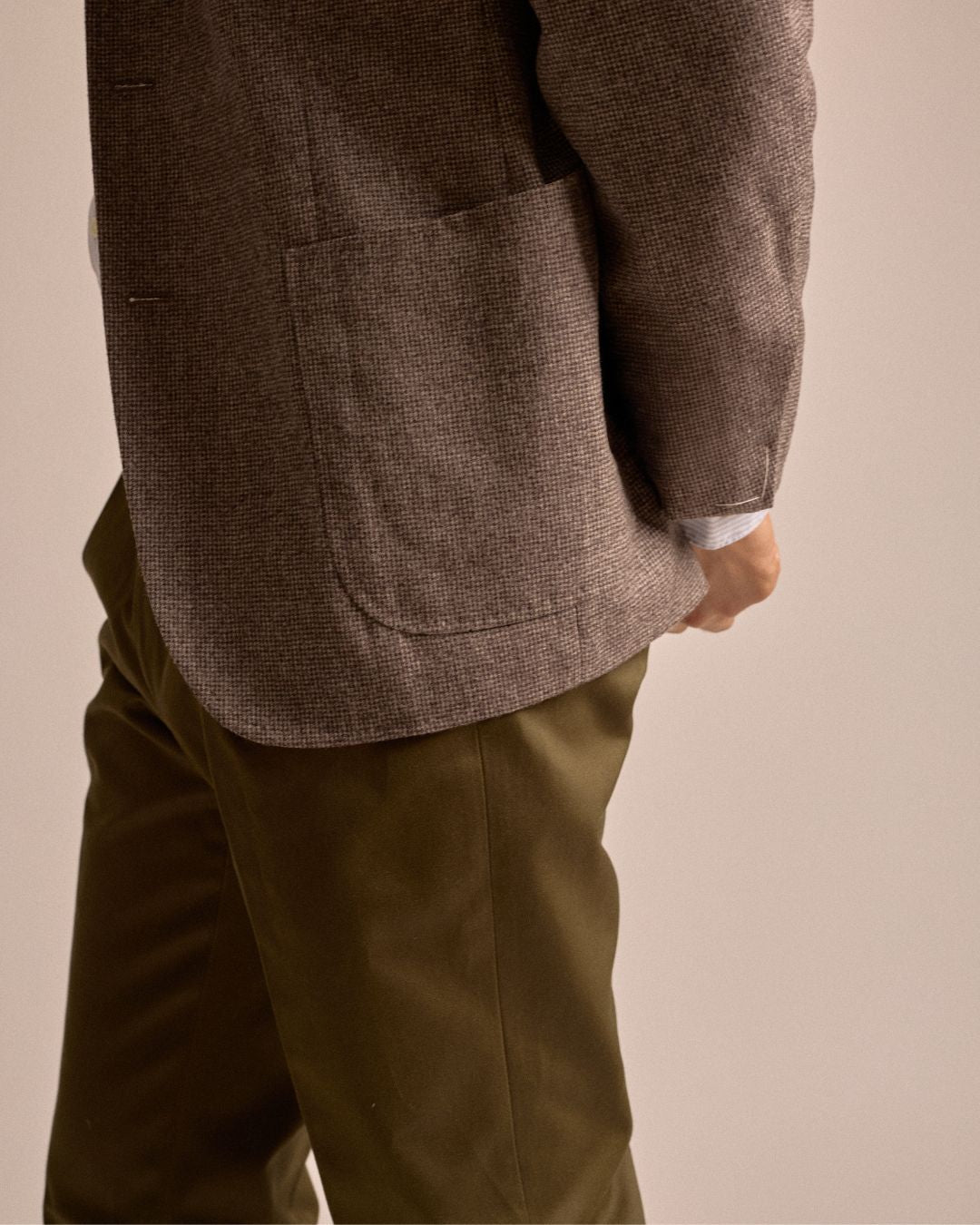 Echizenya for Trunk Heavy West Point Cotton Twill Chino Trousers: Olive