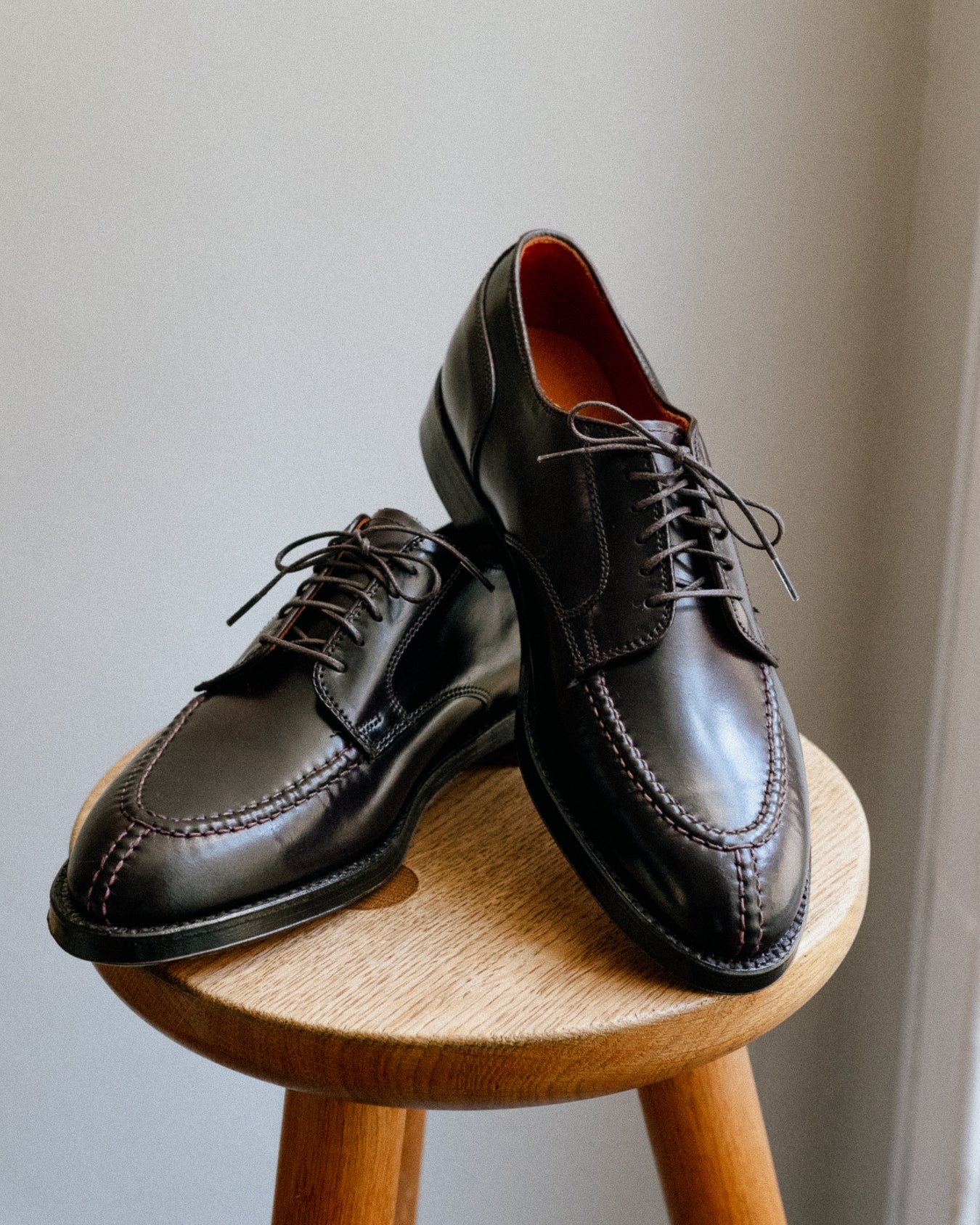 Alden Cordovan Norwegian Split Toe Blucher Shoe: Dark Burgundy 2210