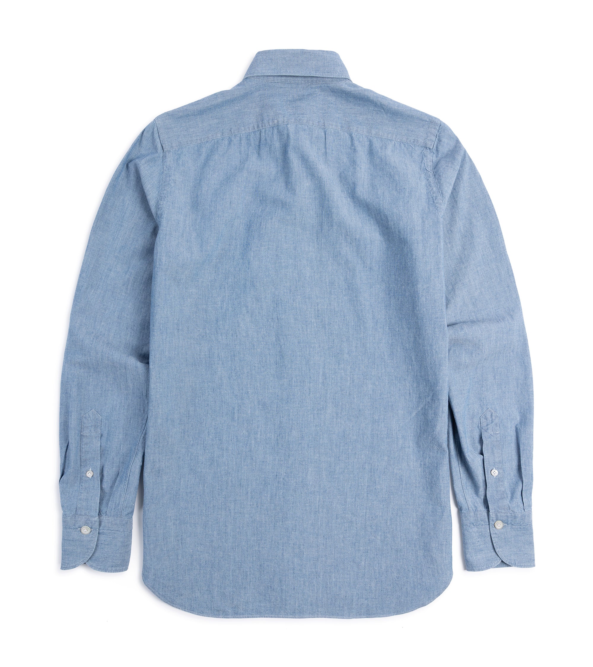 Finamore Gaeta Classic Cotton Leonardo Button Down Sport Shirt: Chambray