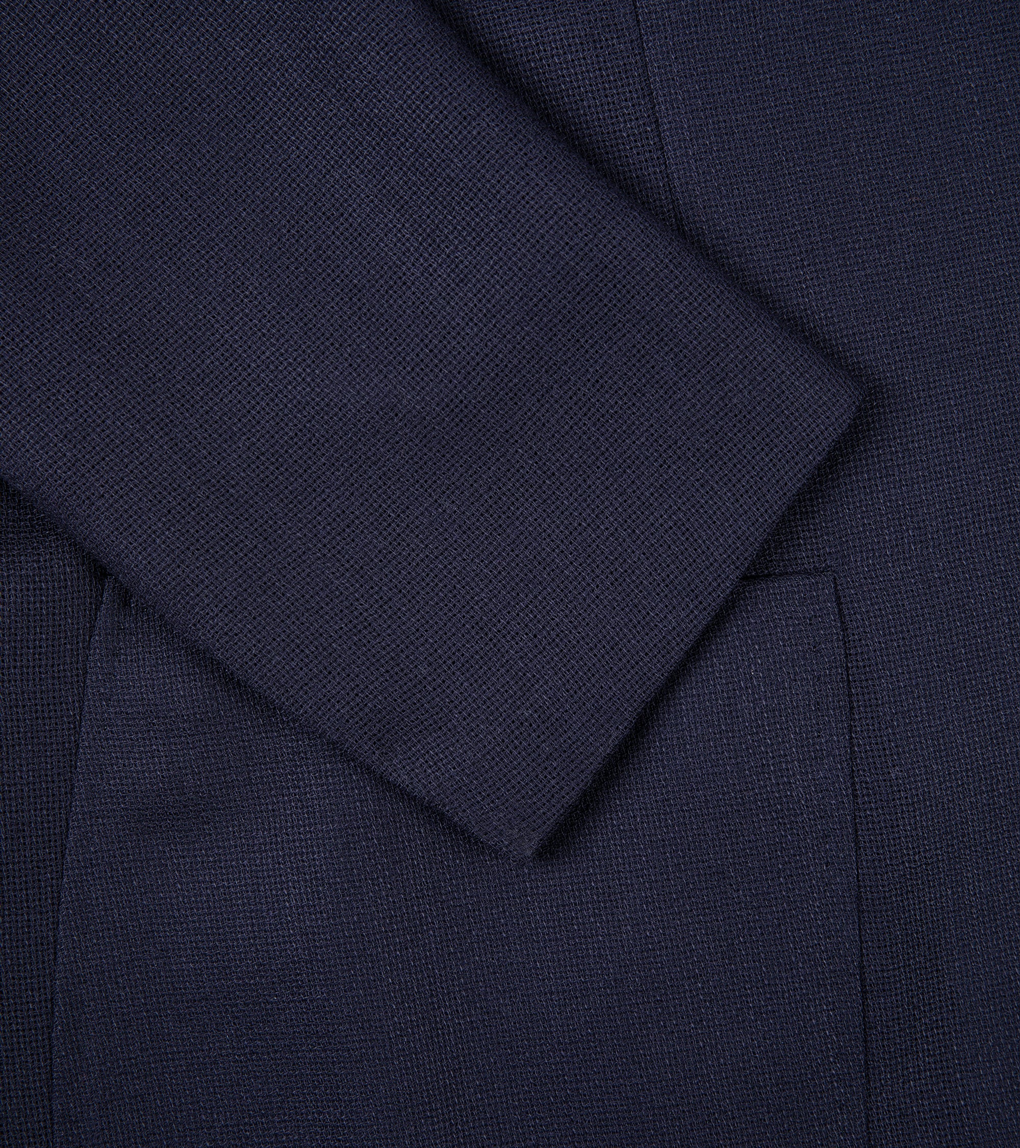 Ring Jacket wool mesh Balloon jacket in navy, fabric detail.