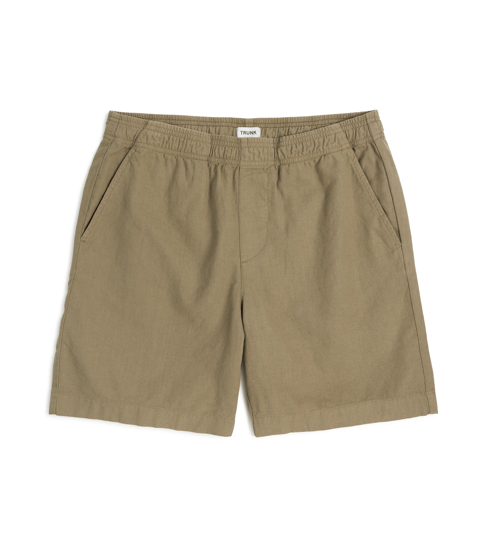 Trunk Cotton Linen Easy Shorts: Khaki