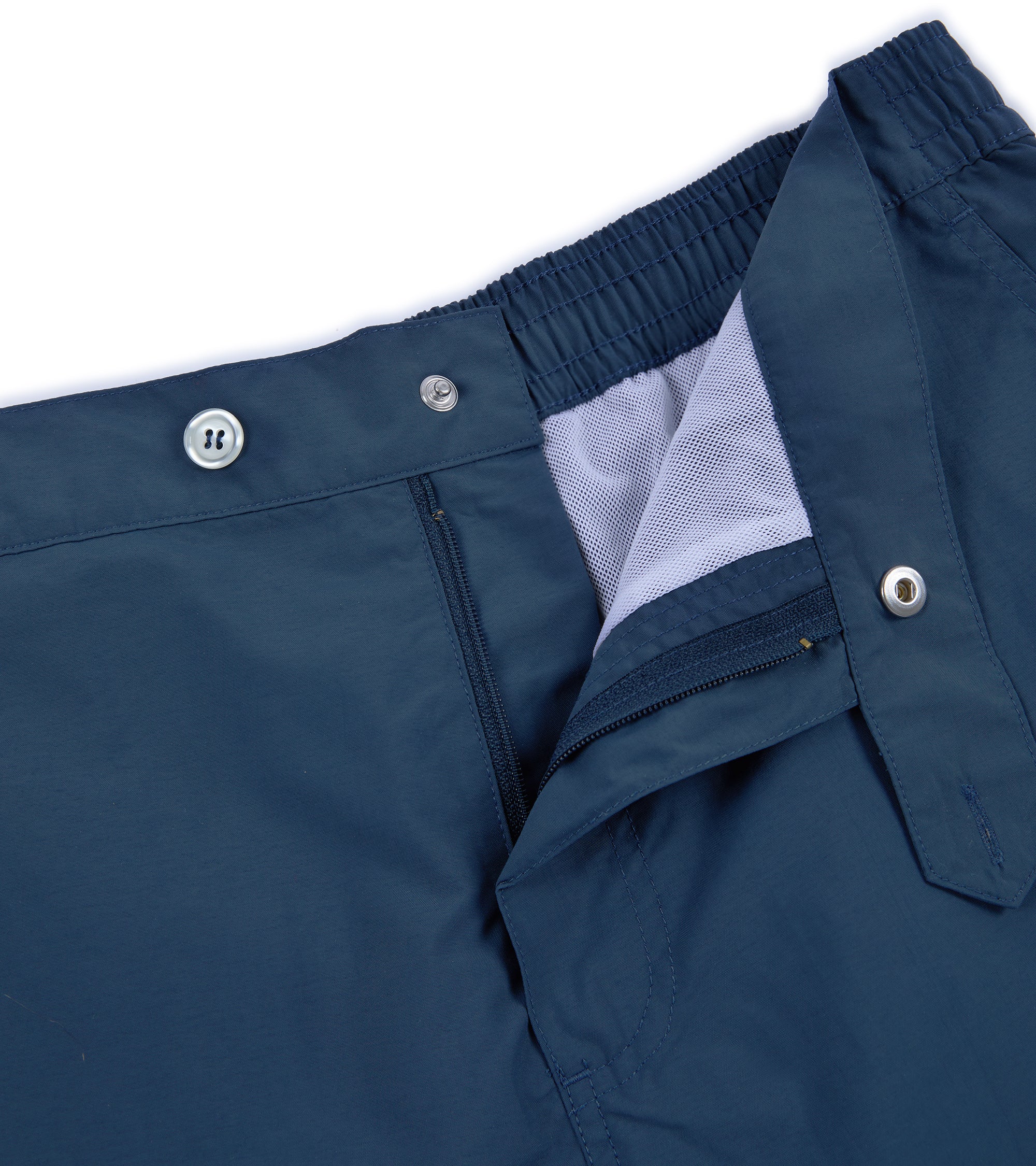 Trunk Foley swim shorts in navy, back view.