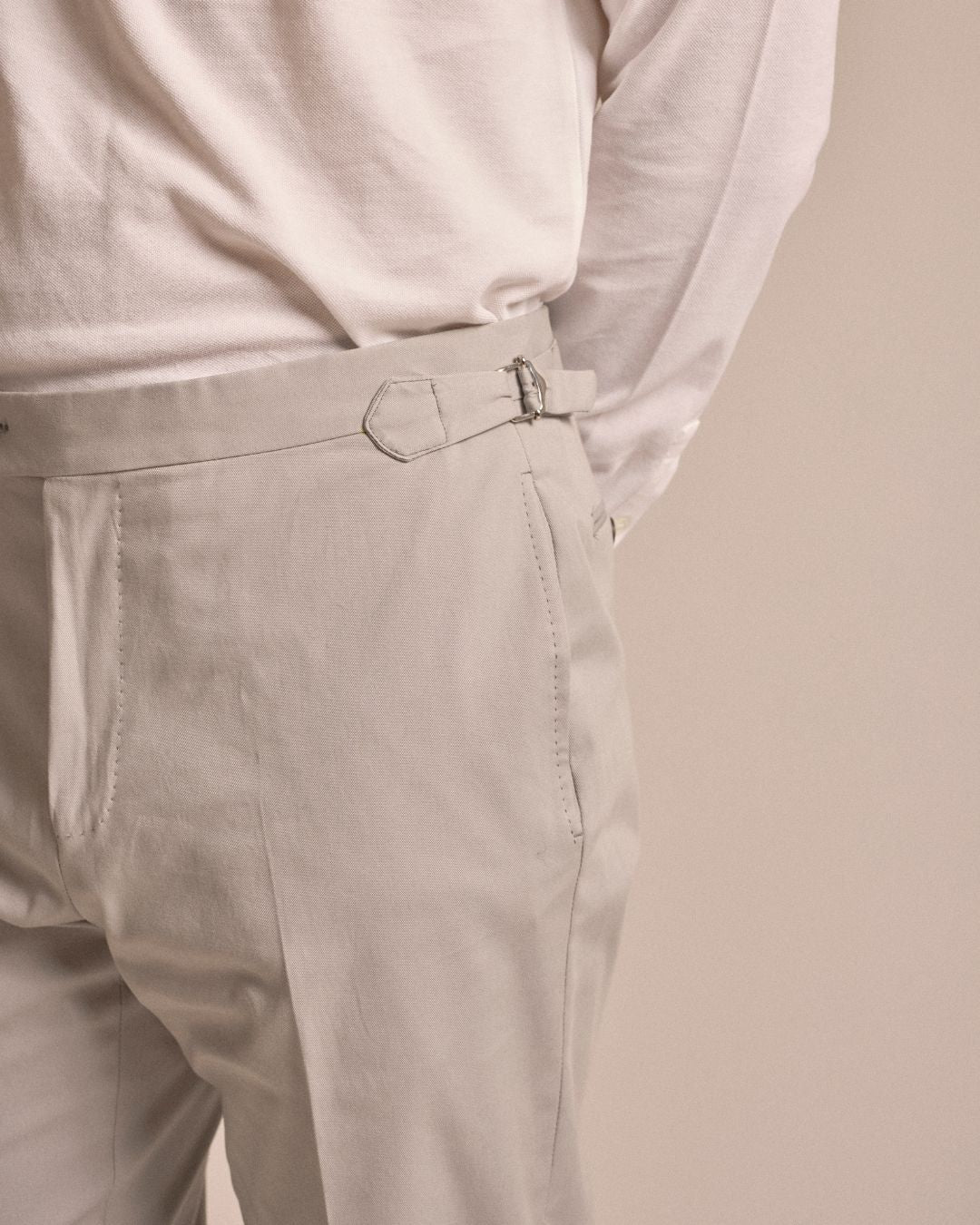 Trunk Walbrook Cotton Tailored Trousers: Light Grey