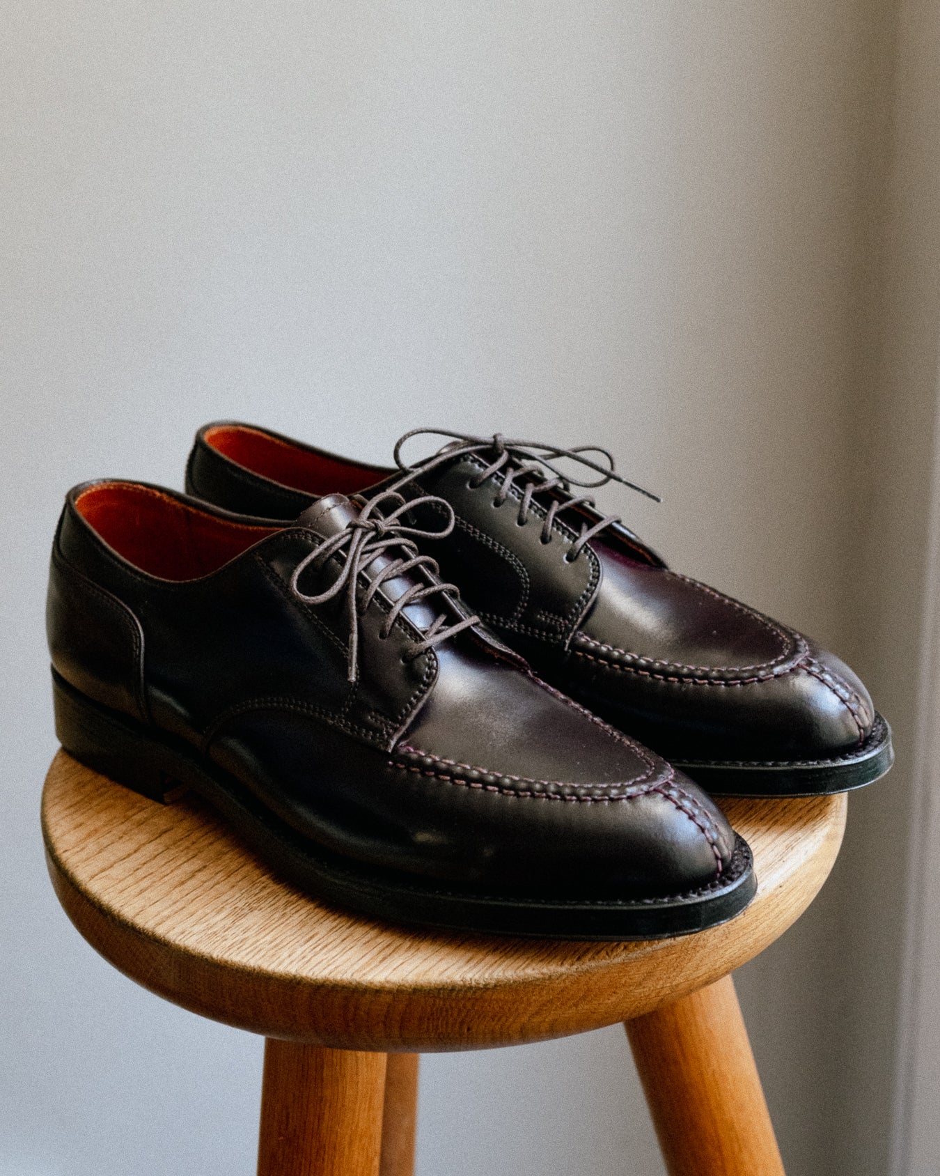 Alden Cordovan Norwegian Split Toe Blucher Shoe: Dark Burgundy 2210