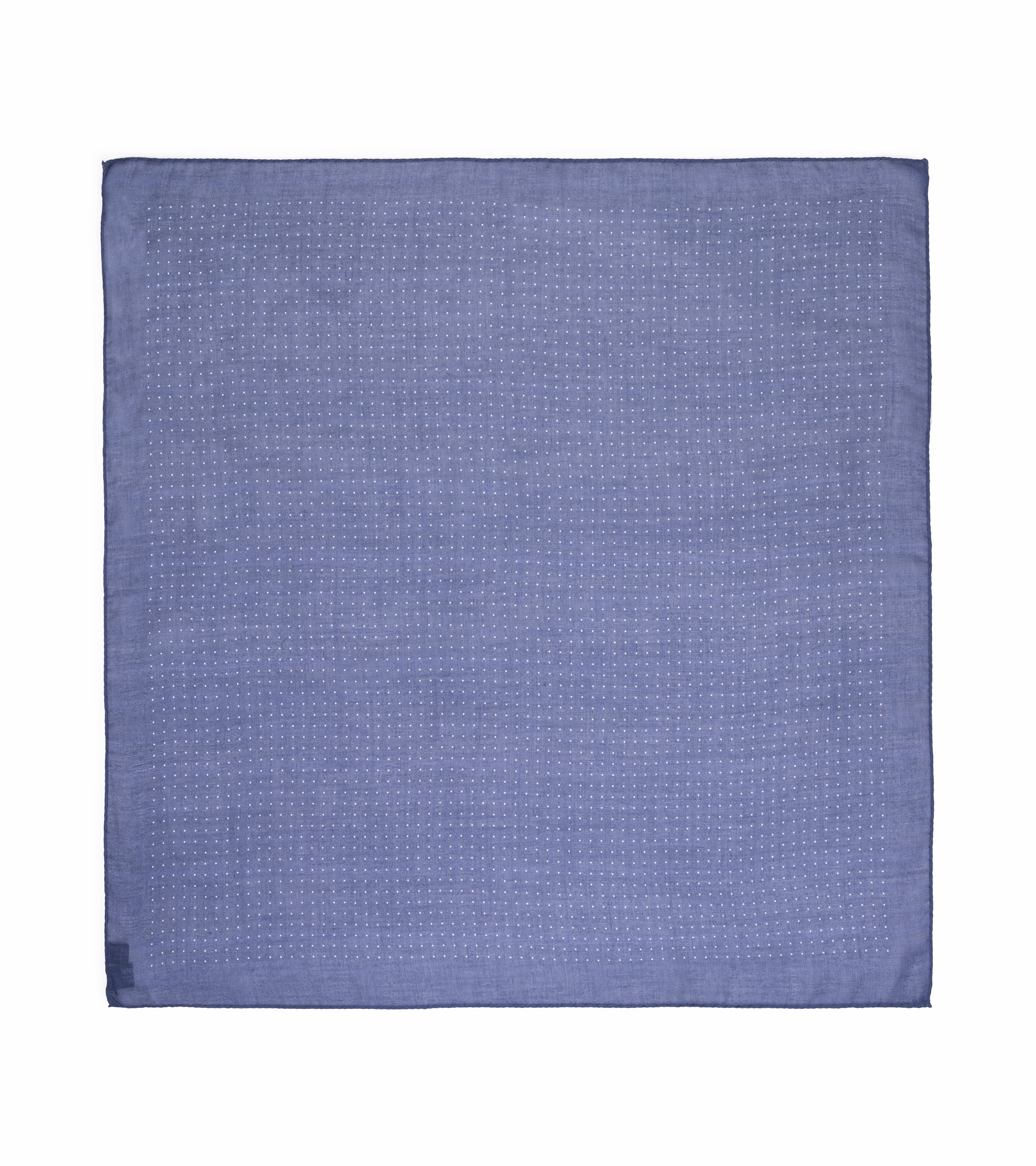 A square blue pocket square with a subtle woven grid pattern, displayed flat against a solid white background.