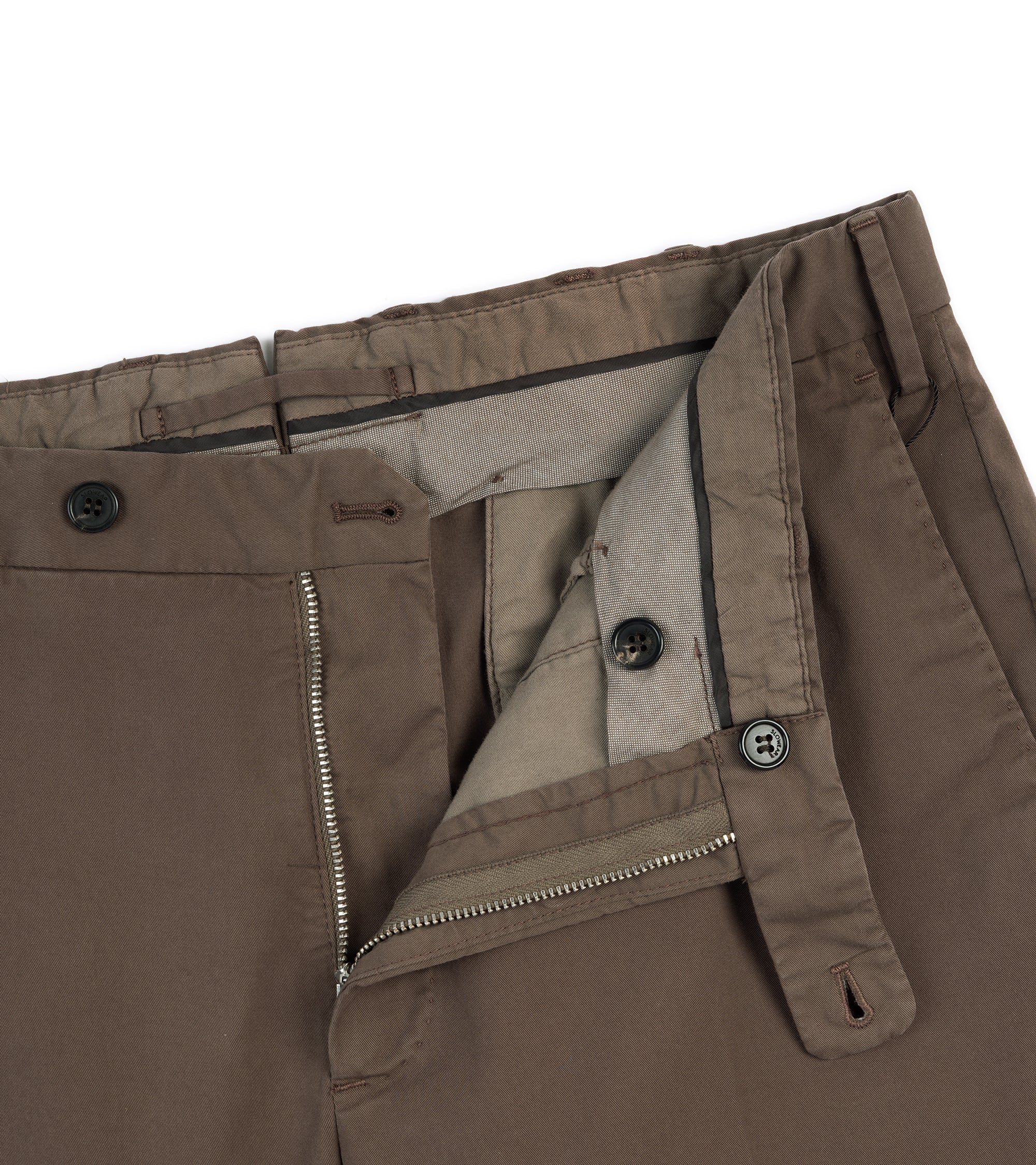 Incotex Regular Fit Royal Batavia Cotton Trousers: Brown