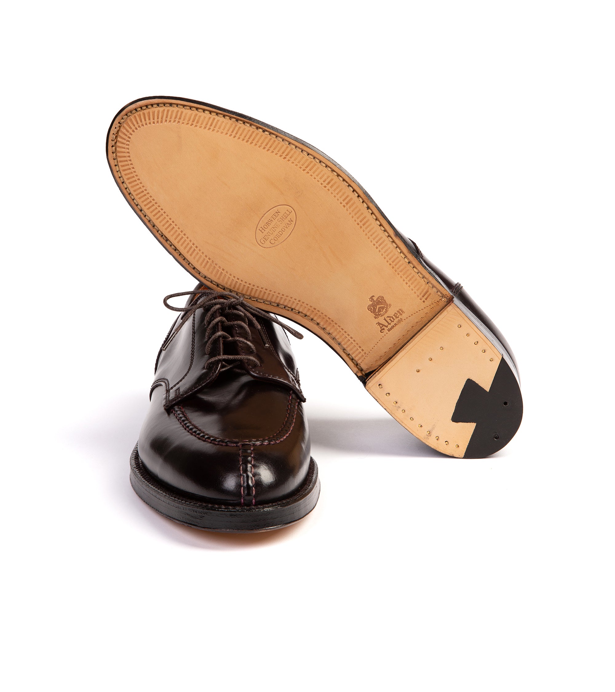 Alden Cordovan Norwegian Split Toe Blucher Shoe: Dark Burgundy 2210