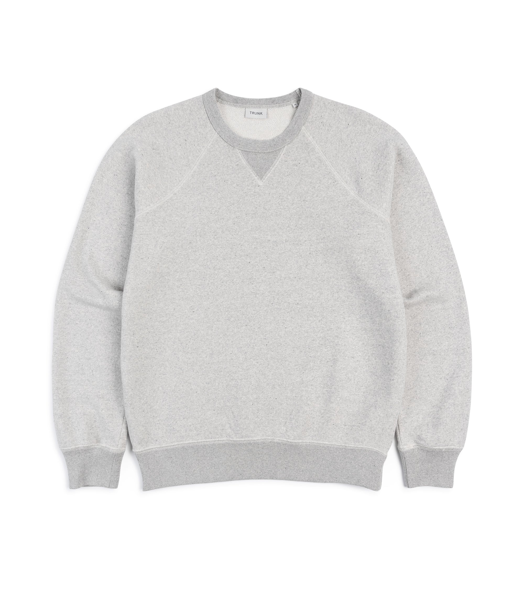Trunk Cooper cotton crew neck sweatshirt in grey, front view.