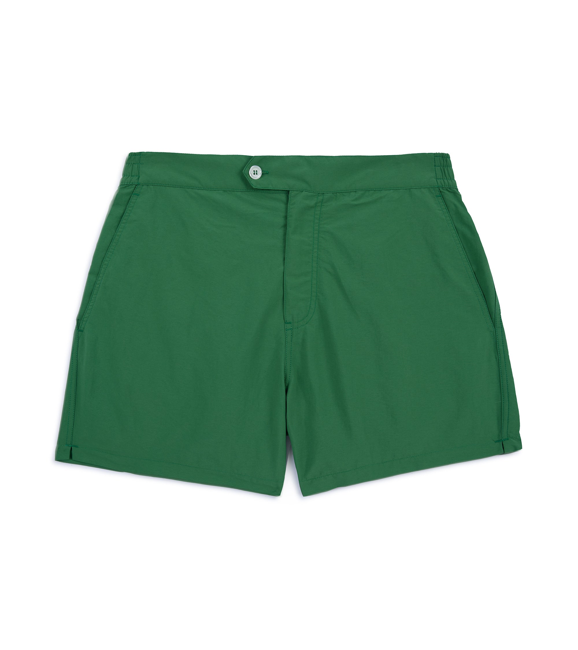 Trunk Foley swim shorts in green, front view.