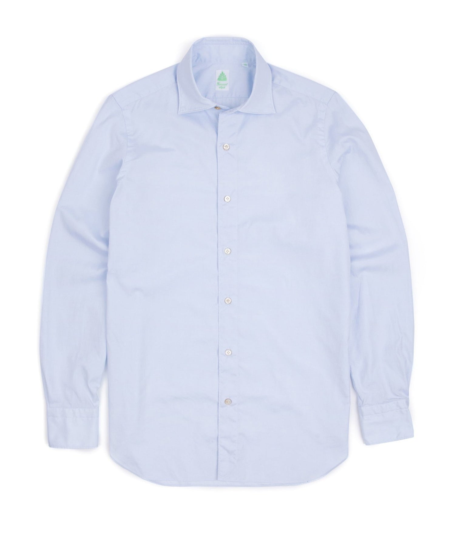 Finamore Gaeta Classic Cotton Luigi Sport Shirt: Fine Oxford Blue
