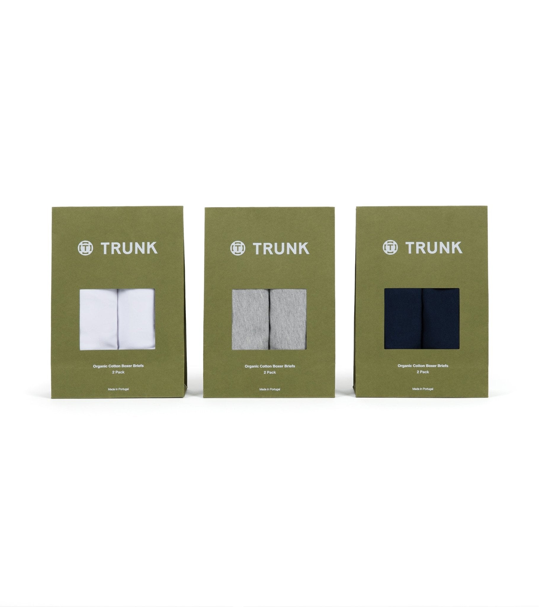 Trunk 2 Pack Organic Cotton Boxer Briefs: White - Trunk Clothiers
